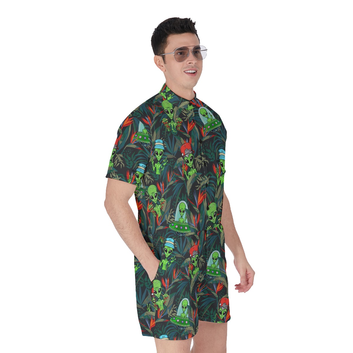 Tropical Alien Men's Hawaiian Romper