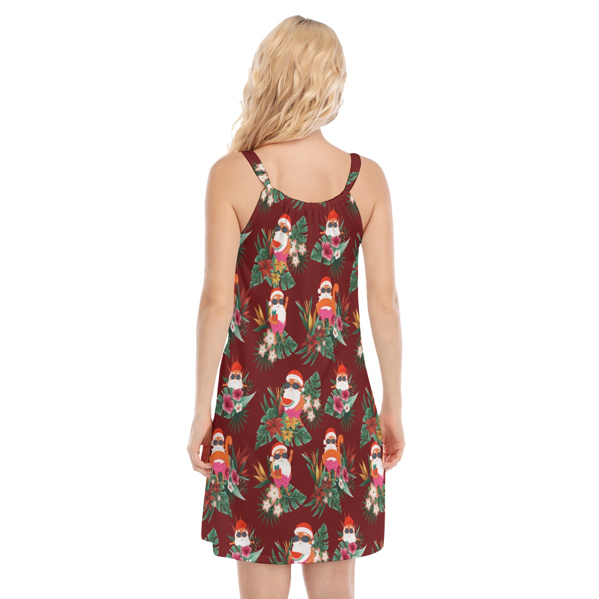 Cute Santa Red Christmas Dress Hawaiian Style For Women