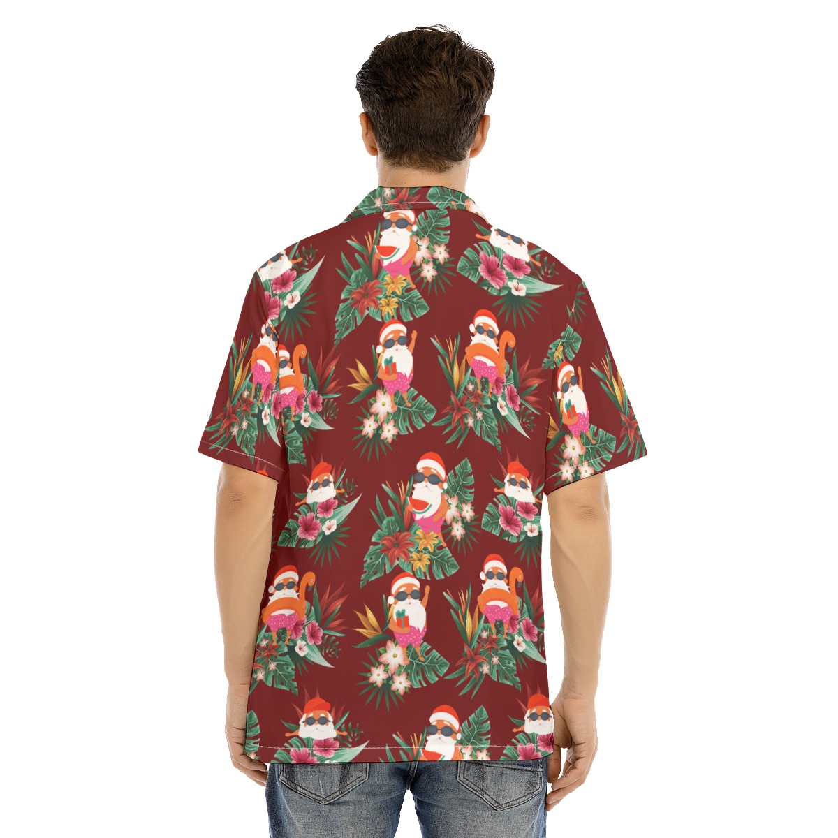 Funny Swimming Santa Hawaiian Christmas Shirt