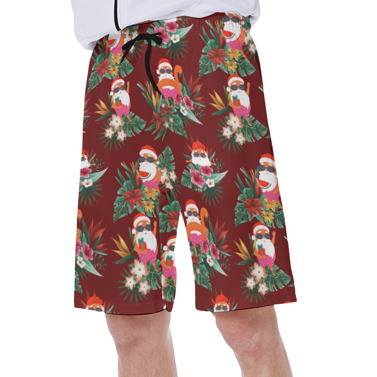 Funny Swimming Santa Aloha Swim Trunks For Men