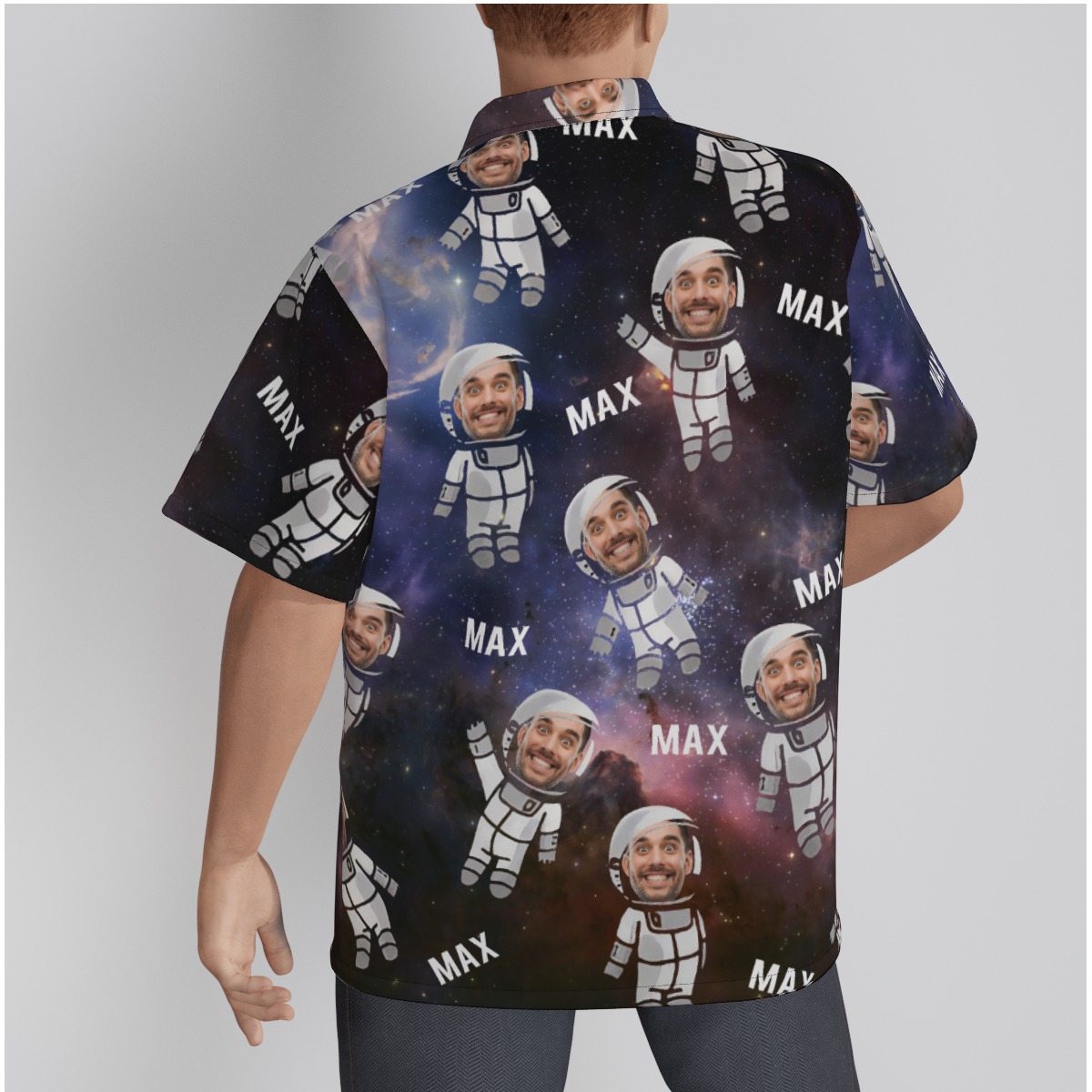 Funny Custom Face Astronaut Hawaiian Summer Shirt For Men