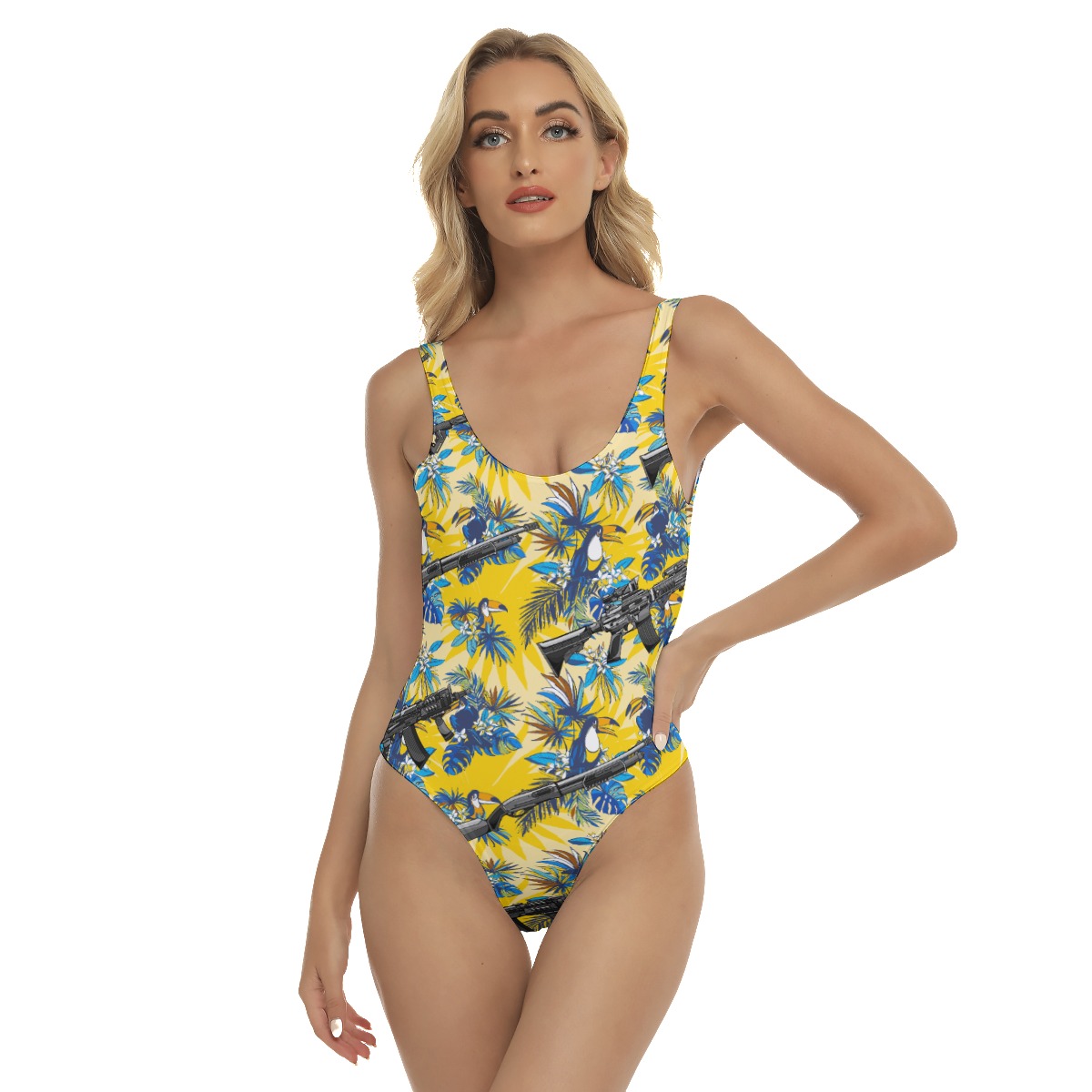 Floral Toucan Gun Hawaiian Swimsuit For Women - variant image 1