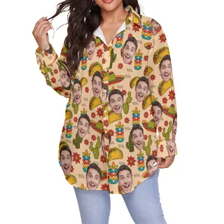 Vintage Taco Hawaiian Plus Size Shirt With Custom Face