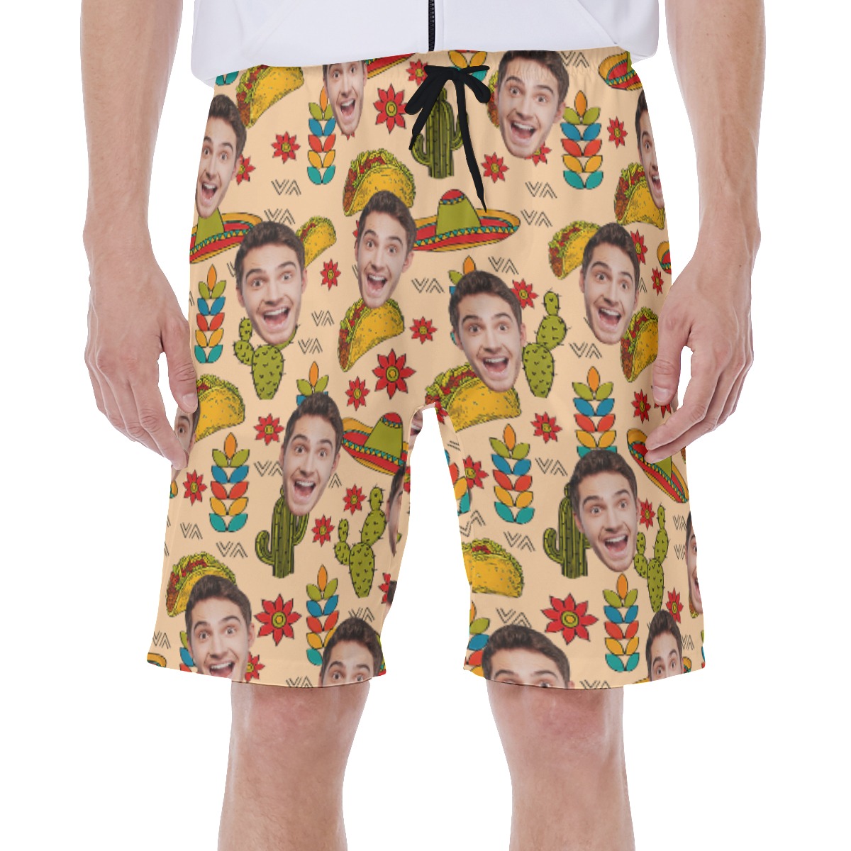 Classic Taco Hawaiian Swim Trunks With Custom Face - variant image 1