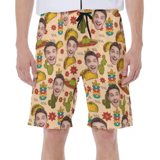 Classic Taco Hawaiian Swim Trunks With Custom Face
