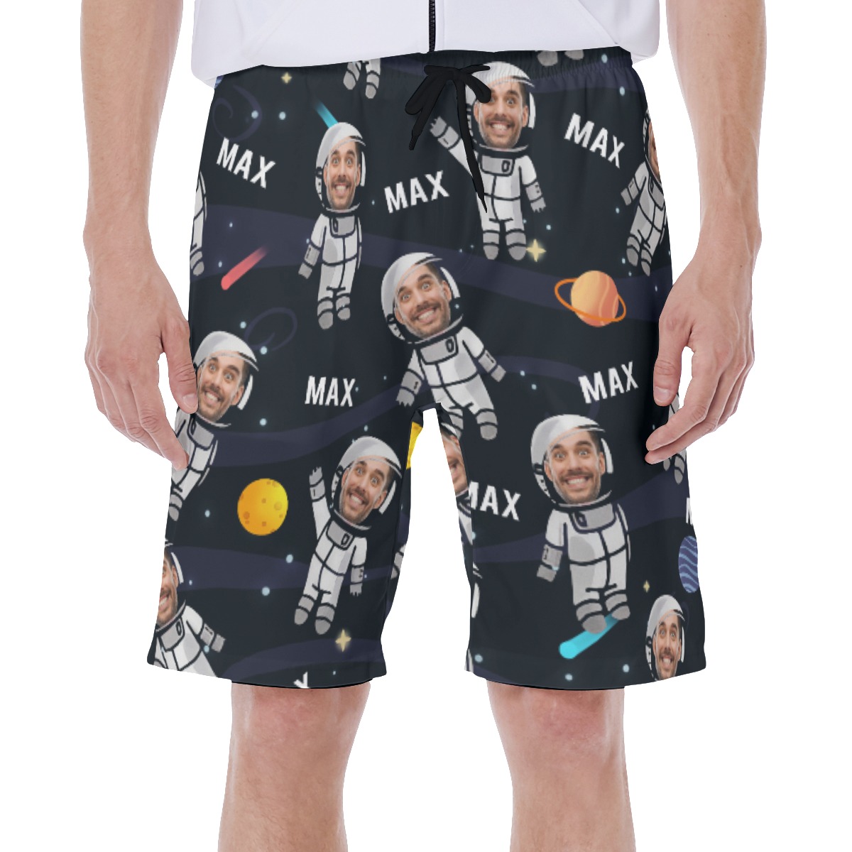 Funny Custom Face Astronaut Men's Swim Trunks - variant image 1