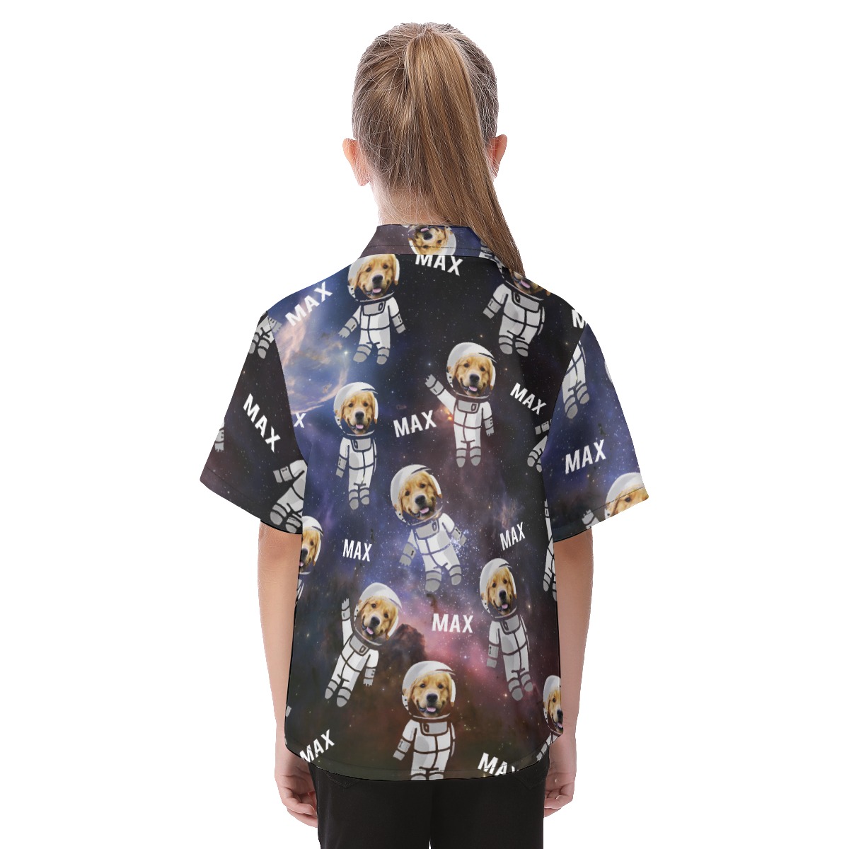 Cute Custom Astronaut Dog Kid's Summer Beach Shirt