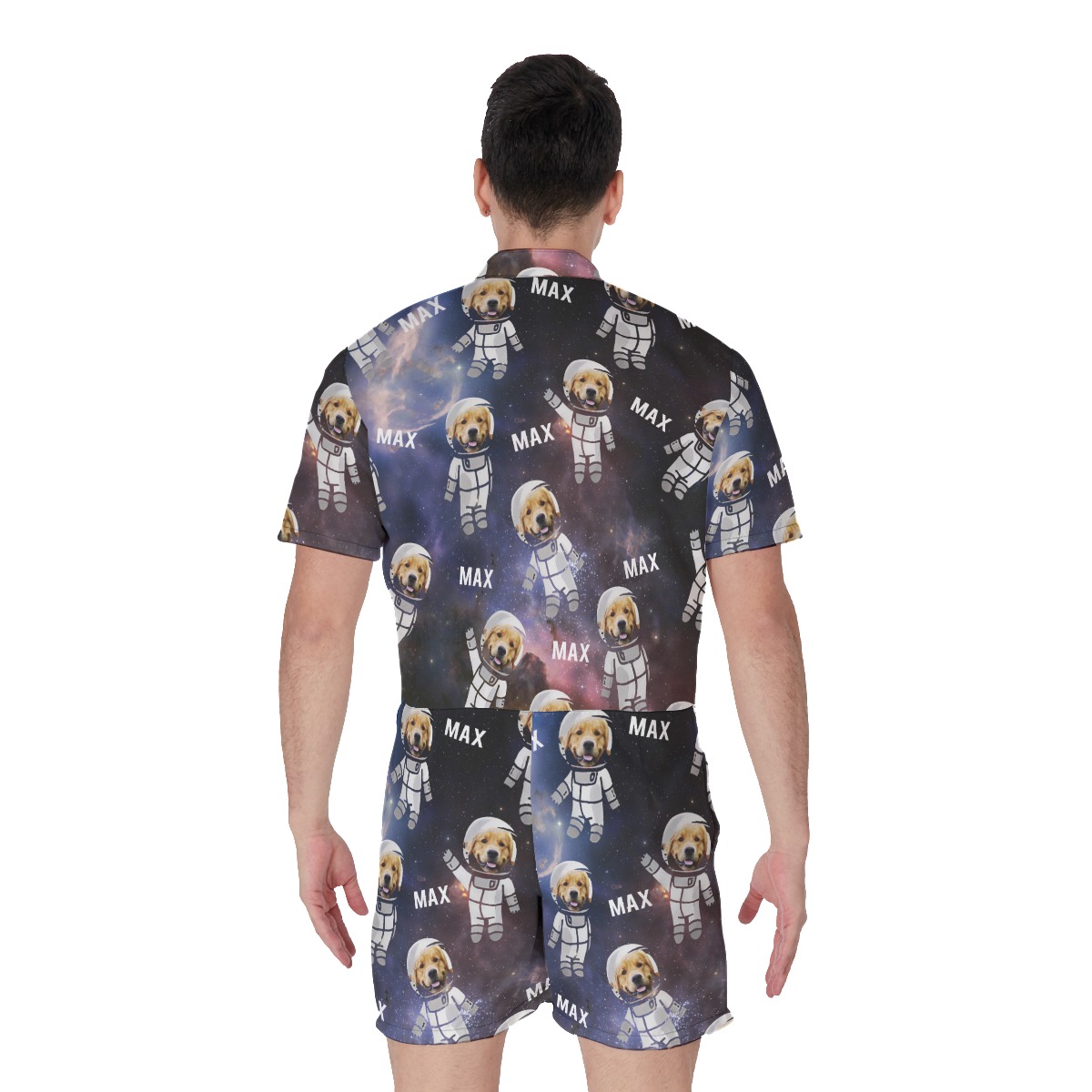 Funny Custom Face Astronaut Dog Romper For Men