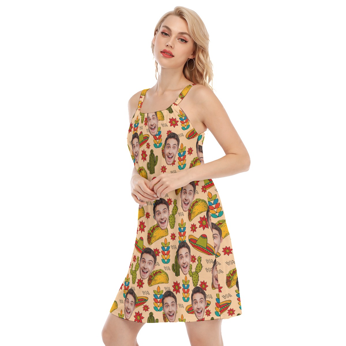 Custom Face Taco Vintage Aloha Cami Dress