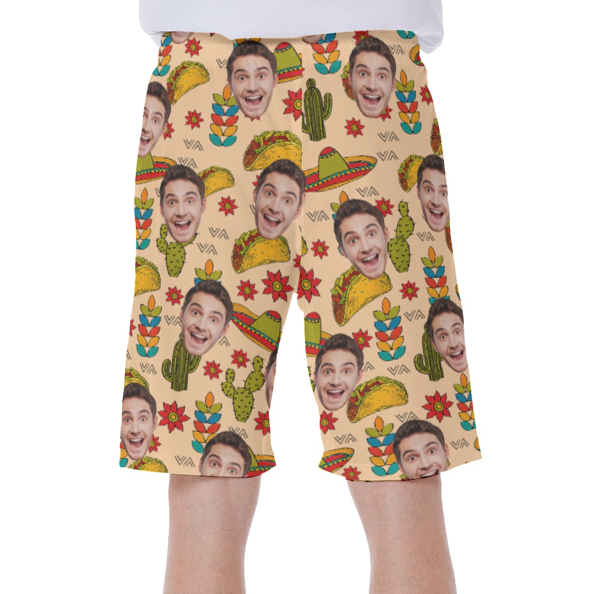 Classic Taco Hawaiian Swim Trunks With Custom Face