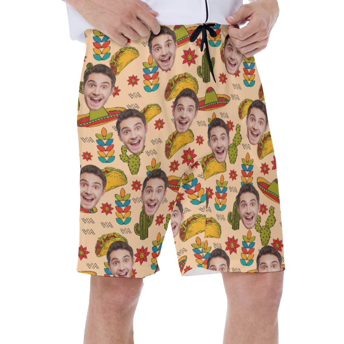 Classic Taco Hawaiian Swim Trunks With Custom Face
