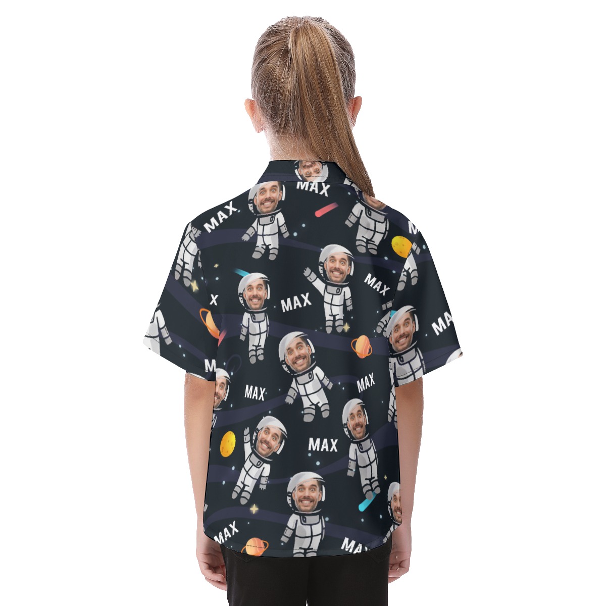 Cute Astronaut Custom Face Kid's Hawaiian Shirt