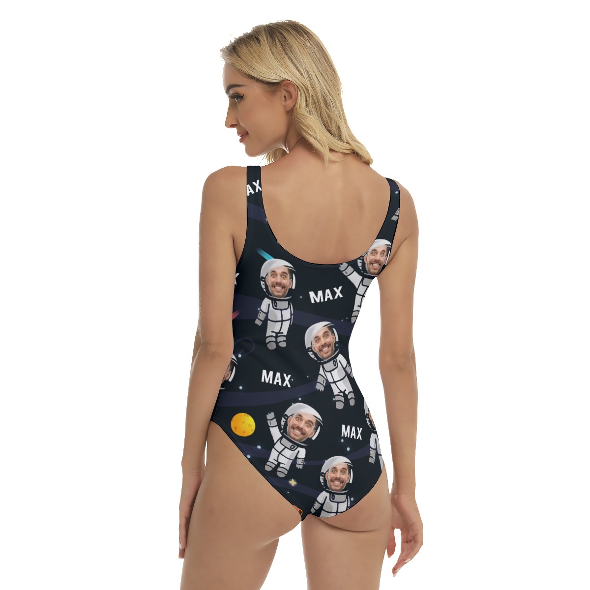 Funny Sexy Custom Face Astronaut In Space Bathing Suit For Women