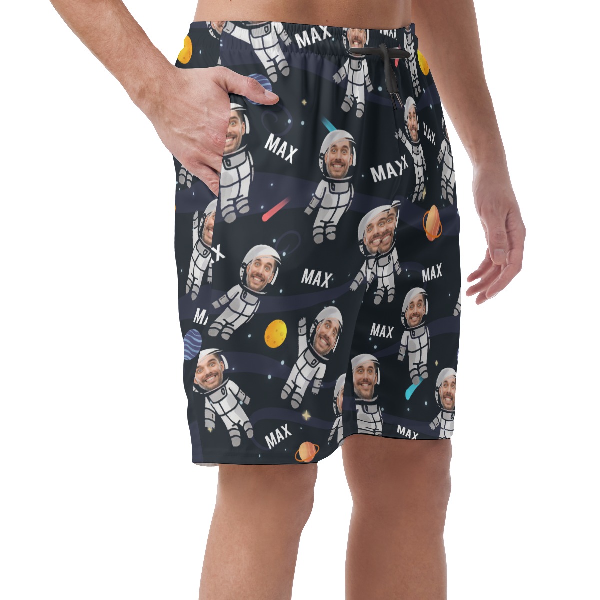 Personalized Photo Astronaut Face Men's Hawaiian Shorts