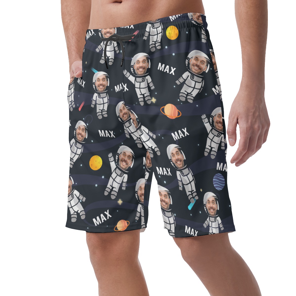 Personalized Photo Astronaut Face Men's Hawaiian Shorts