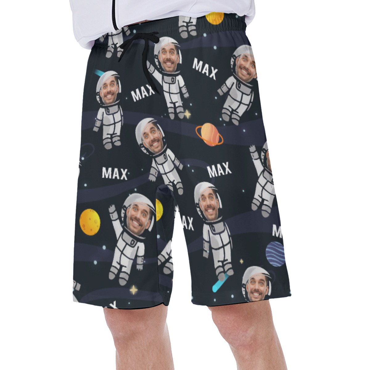 Funny Custom Face Astronaut Men's Swim Trunks