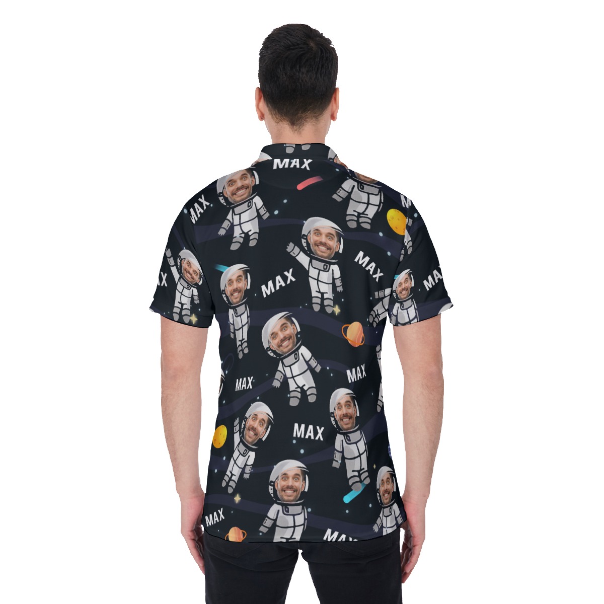 Funny Personalized Astronaut Face Men's Polo Shirt