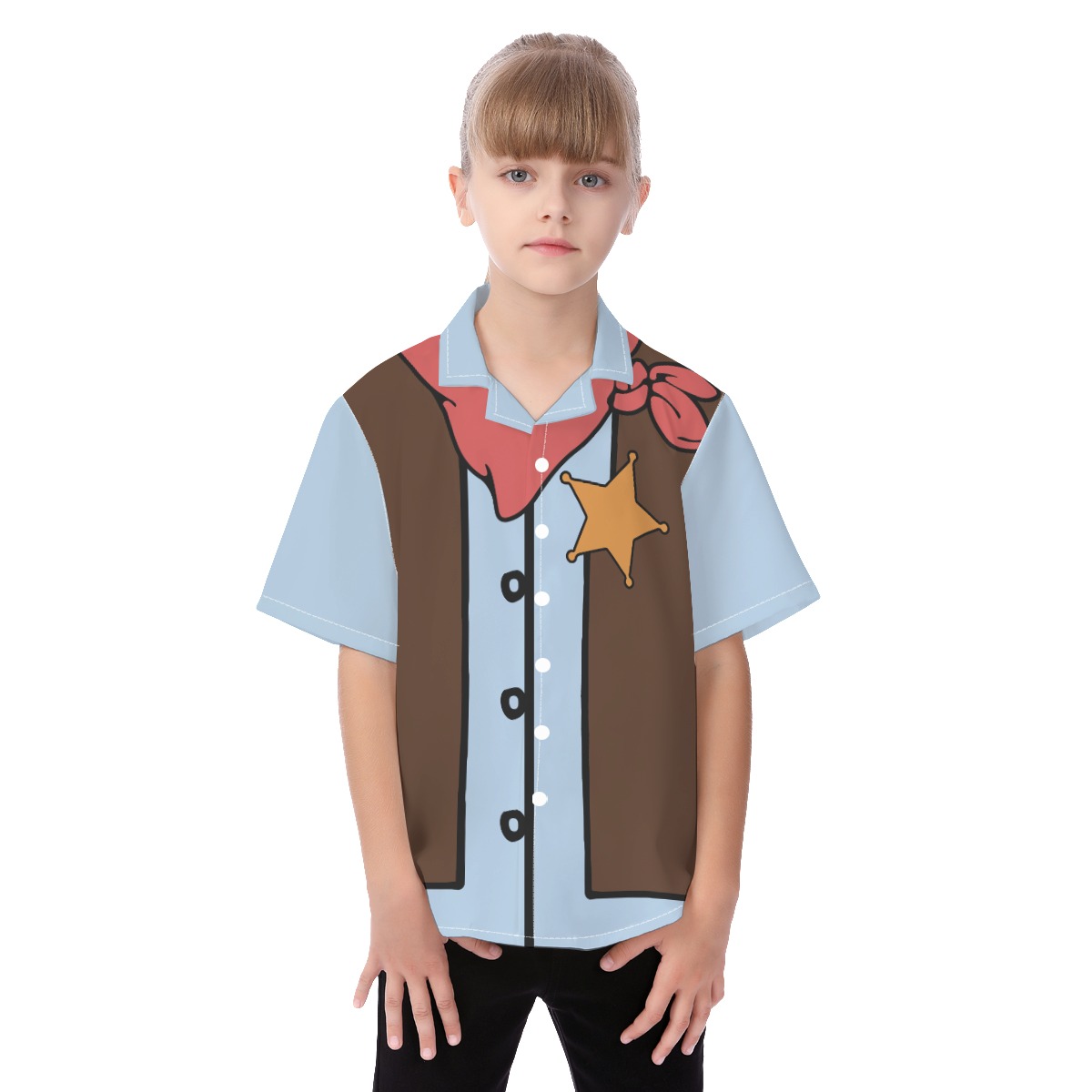 Kid's Cowboy Button Shirt Cosplay For Halloween - variant image 1
