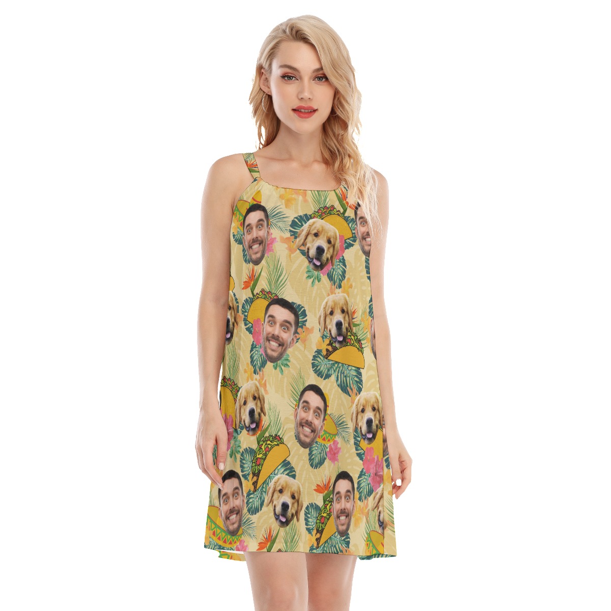 Custom Face Taco Hawaiian Dresses For Women - variant image 1