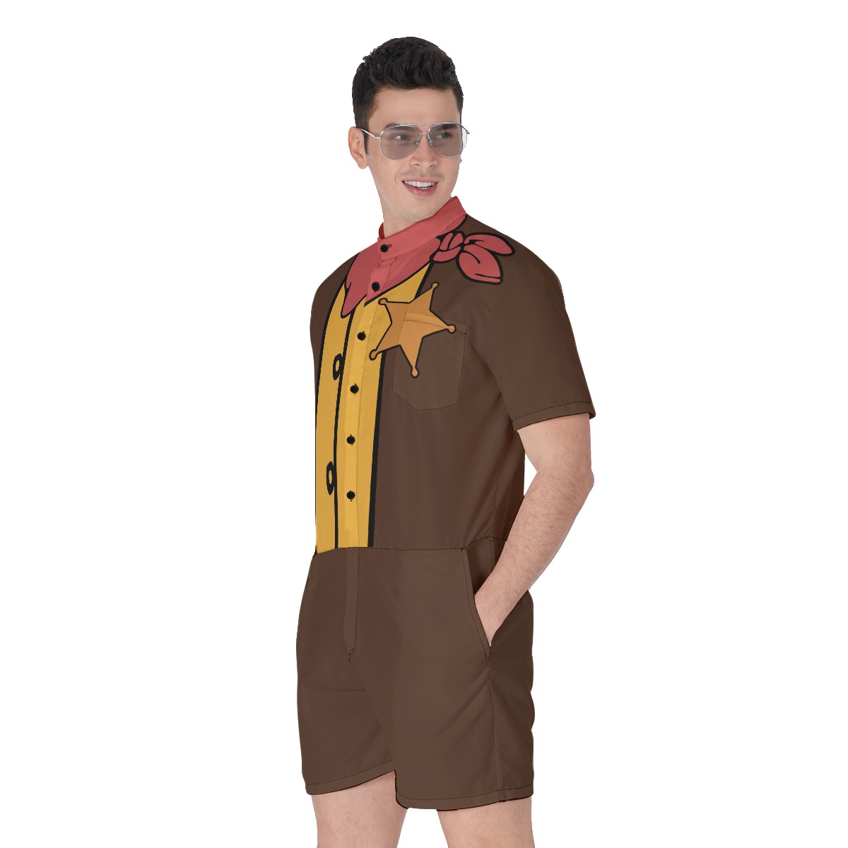 Funny Men's Romper Cowboy Costume For Halloween