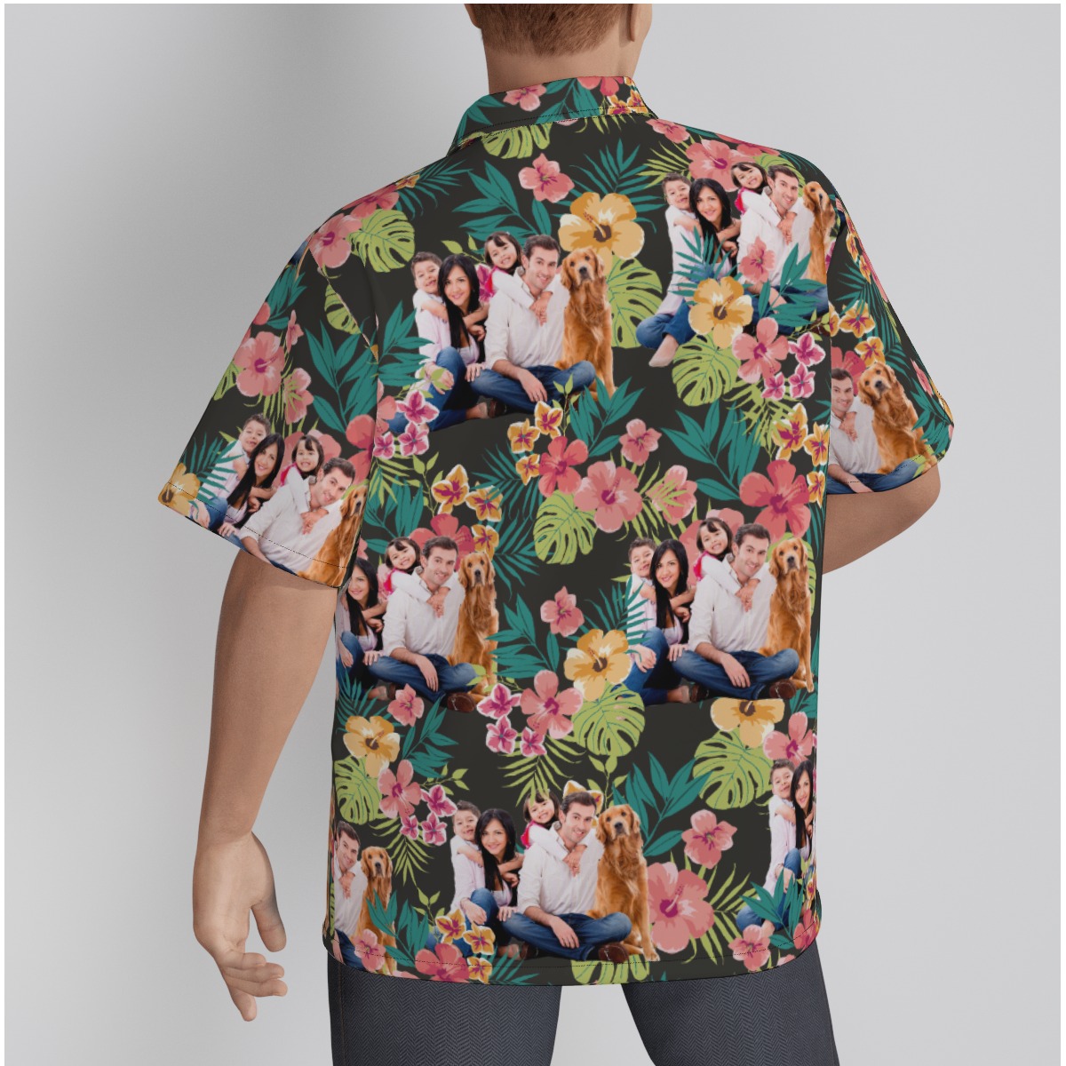 Custom Family Photos Floral Hawaiian Shirt