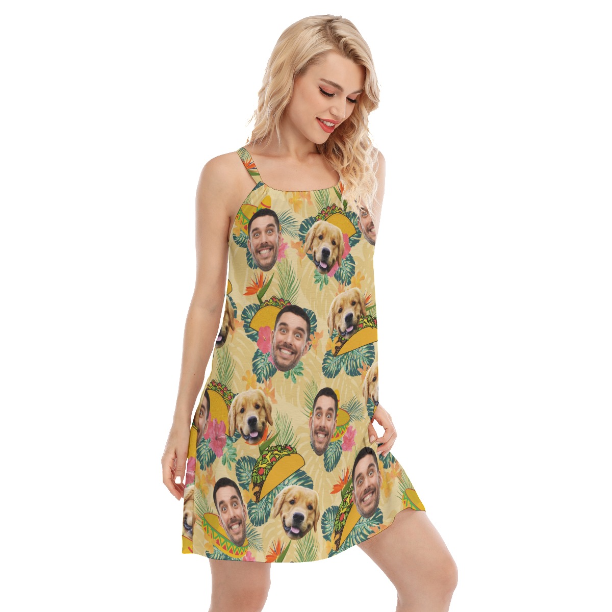 Custom Face Taco Hawaiian Dresses For Women
