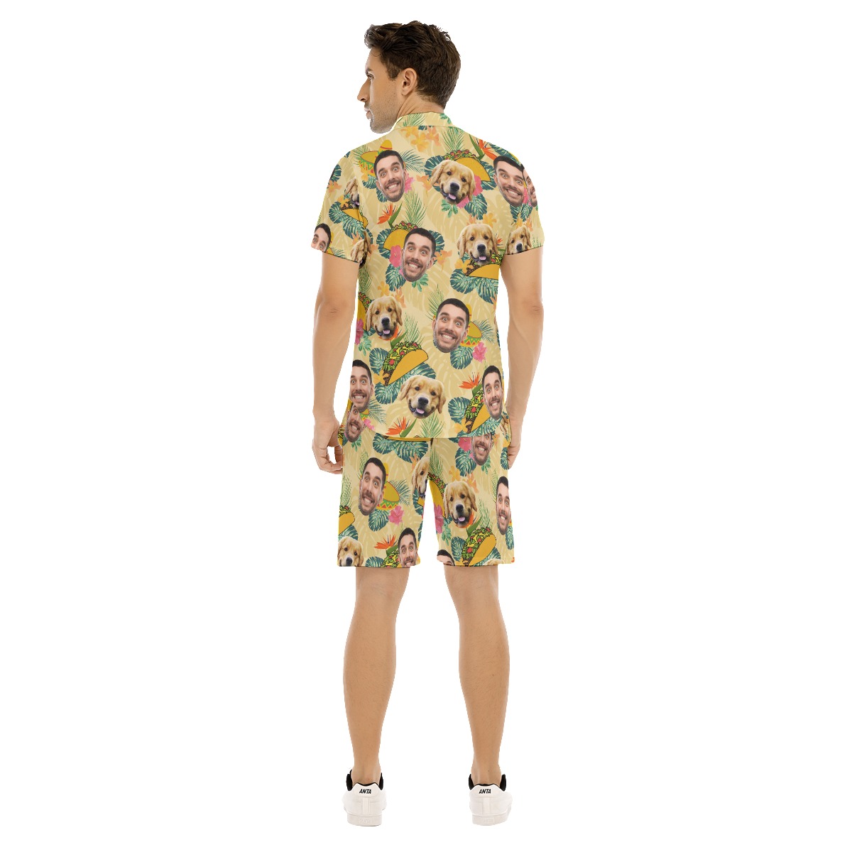 Set Custom Face Taco Hawaiian Shirt And Matching Shorts For Men