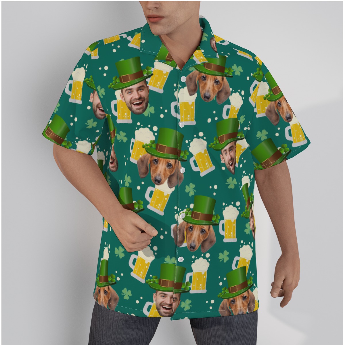 St Patrick Custom Face Beer Hawaiian Shirt - variant image 1