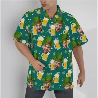 Custom Face Beer St Patrick Day Hawaiian Shirt