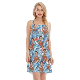 Tropical Octopus Aloha Cami Dress With Custom Face
