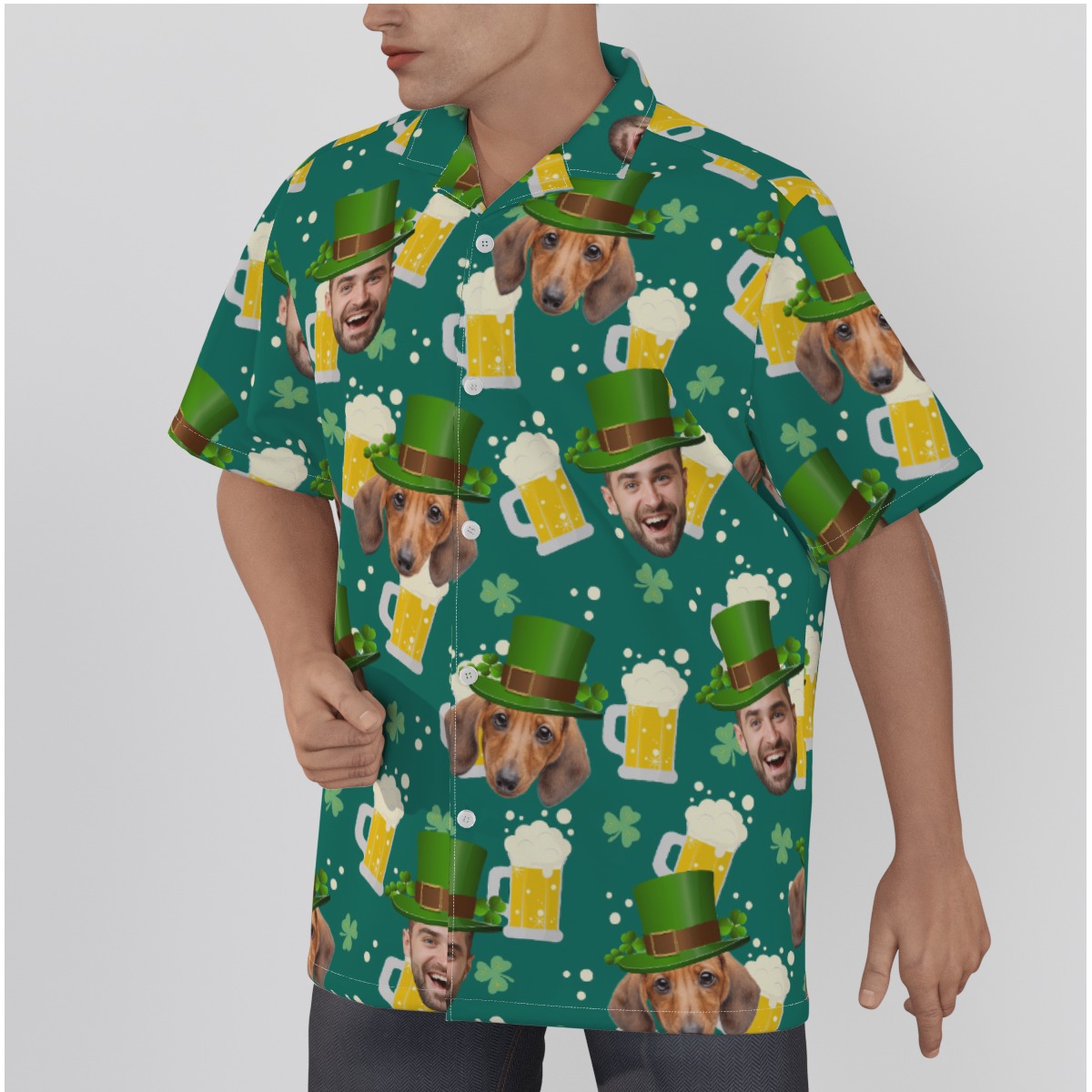 St Patrick Custom Face Beer Hawaiian Shirt