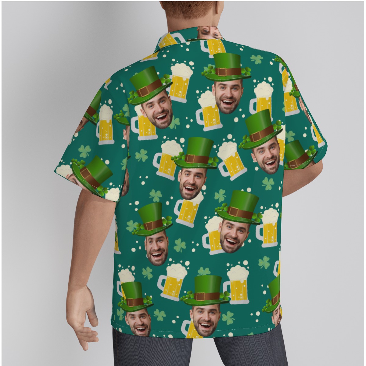Custom Face Beer St Patrick Day Hawaiian Shirt