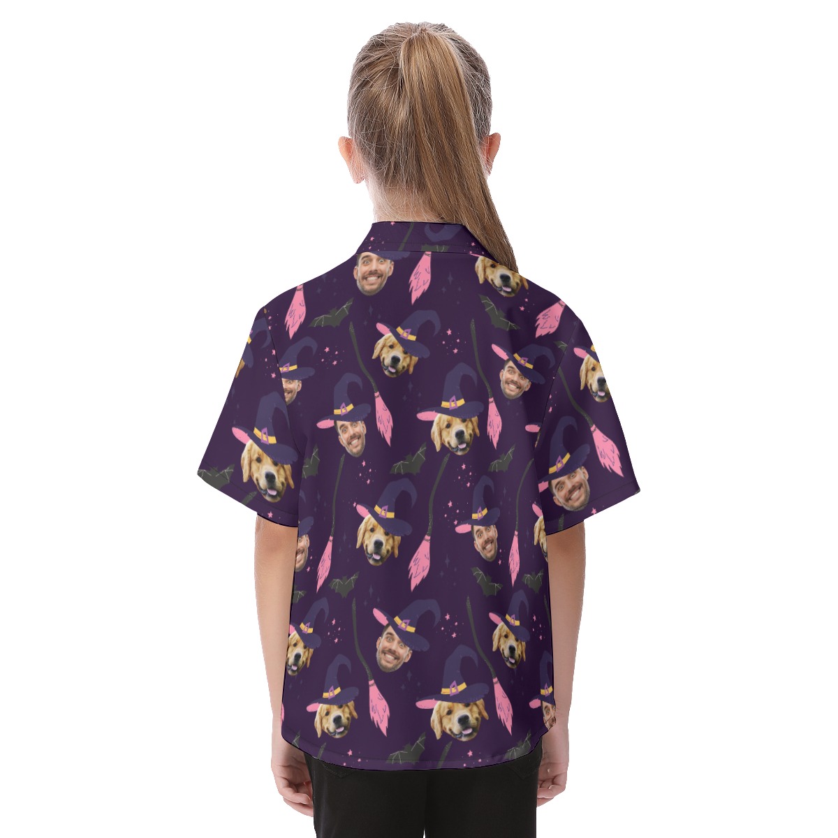 Custom Face Halloween Witches Kid's Hawaiian Shirt