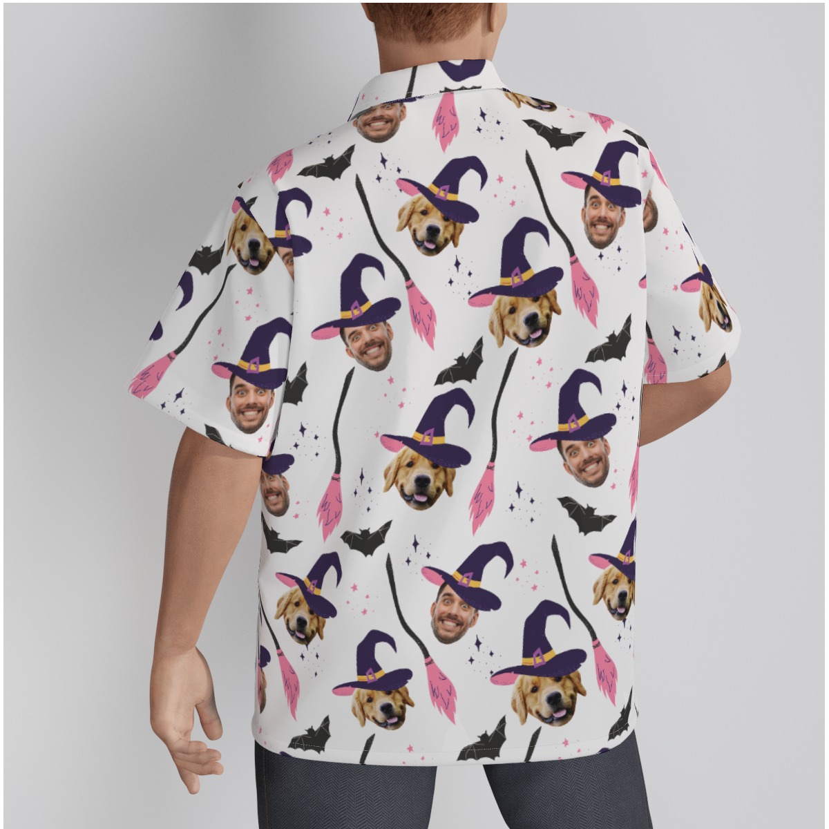 Personalized Witches Face Halloween Aloha Shirt For Men