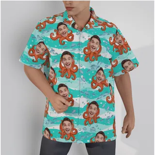 Funny Custom Face Octopus Hawaiian Shirt