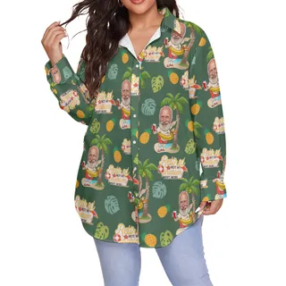 Funny Custom Face Plus Size Hawaiian Shirt Retired Not My Problem Any More