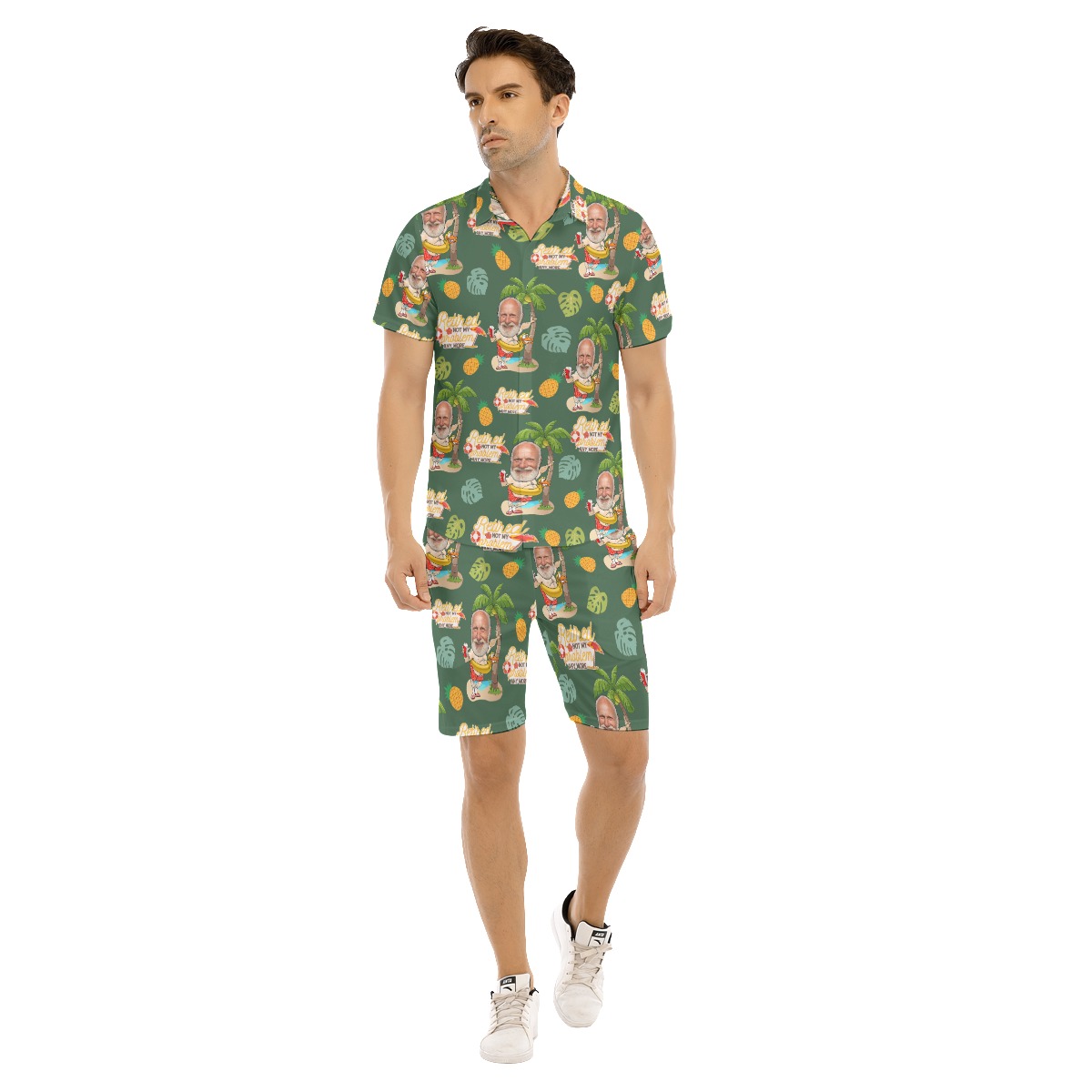 Set Custom Face Retirement Hawaiian Shirt And Matching Shorts For Men - variant image 1