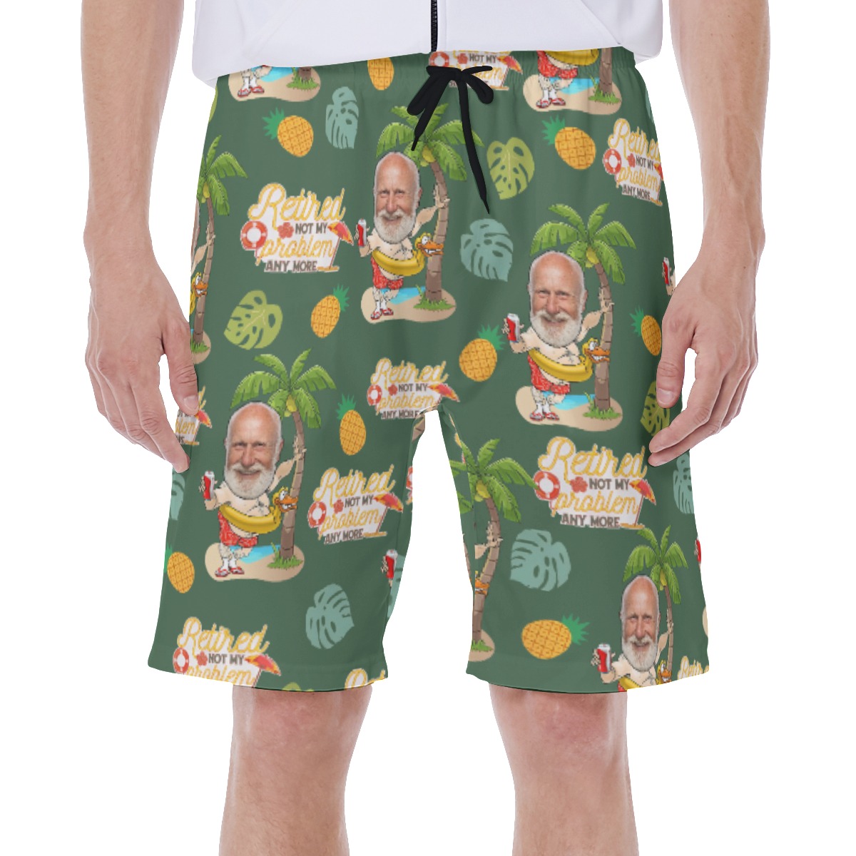 Retired Not My Problem Any More Custom Face Hawaiian Swim Trunks For Men - variant image 1
