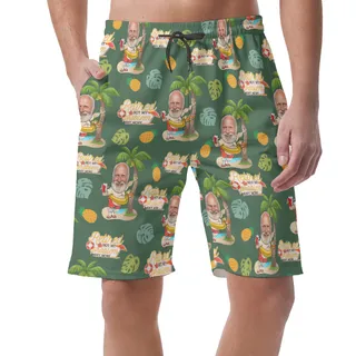 Funny Custom Face Hawaiian Beach Shorts Retired Not My Problem Any More