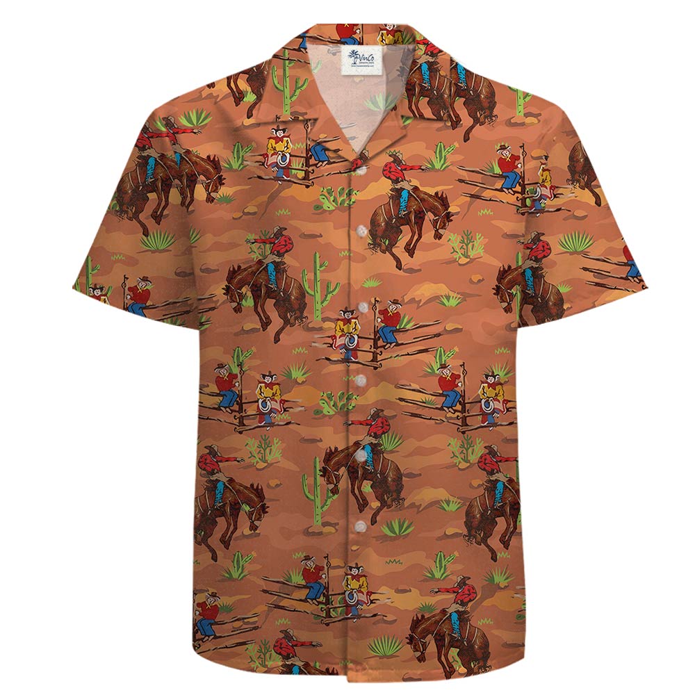 Western Cowboy 100% Cotton Hawaiian Shirts For Men - variant image 1