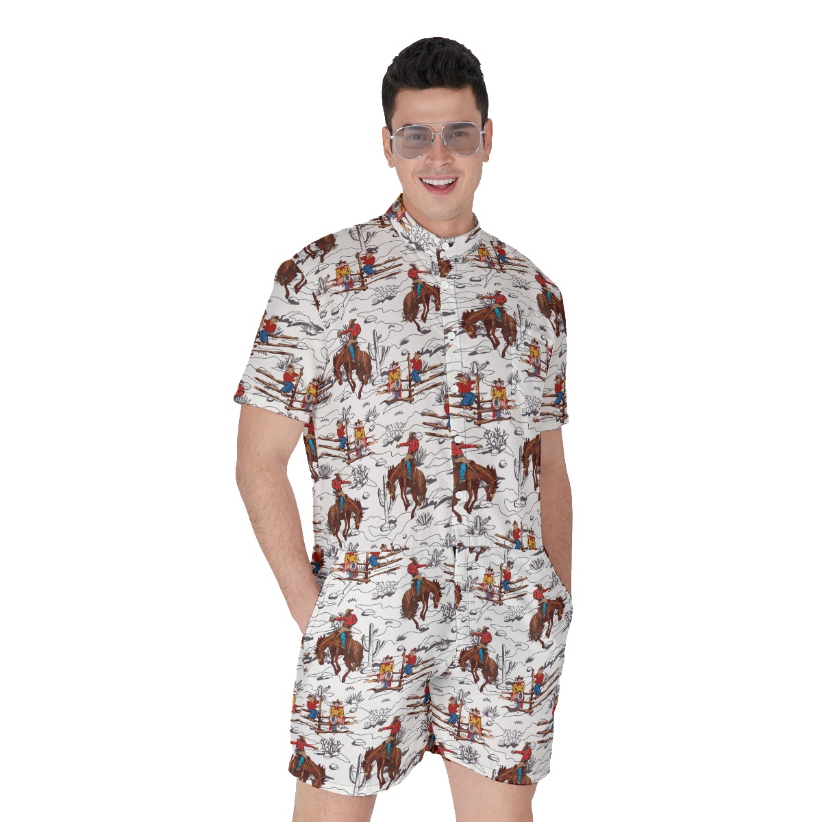 Cowboy Summer Short Romper For Men - variant image 1