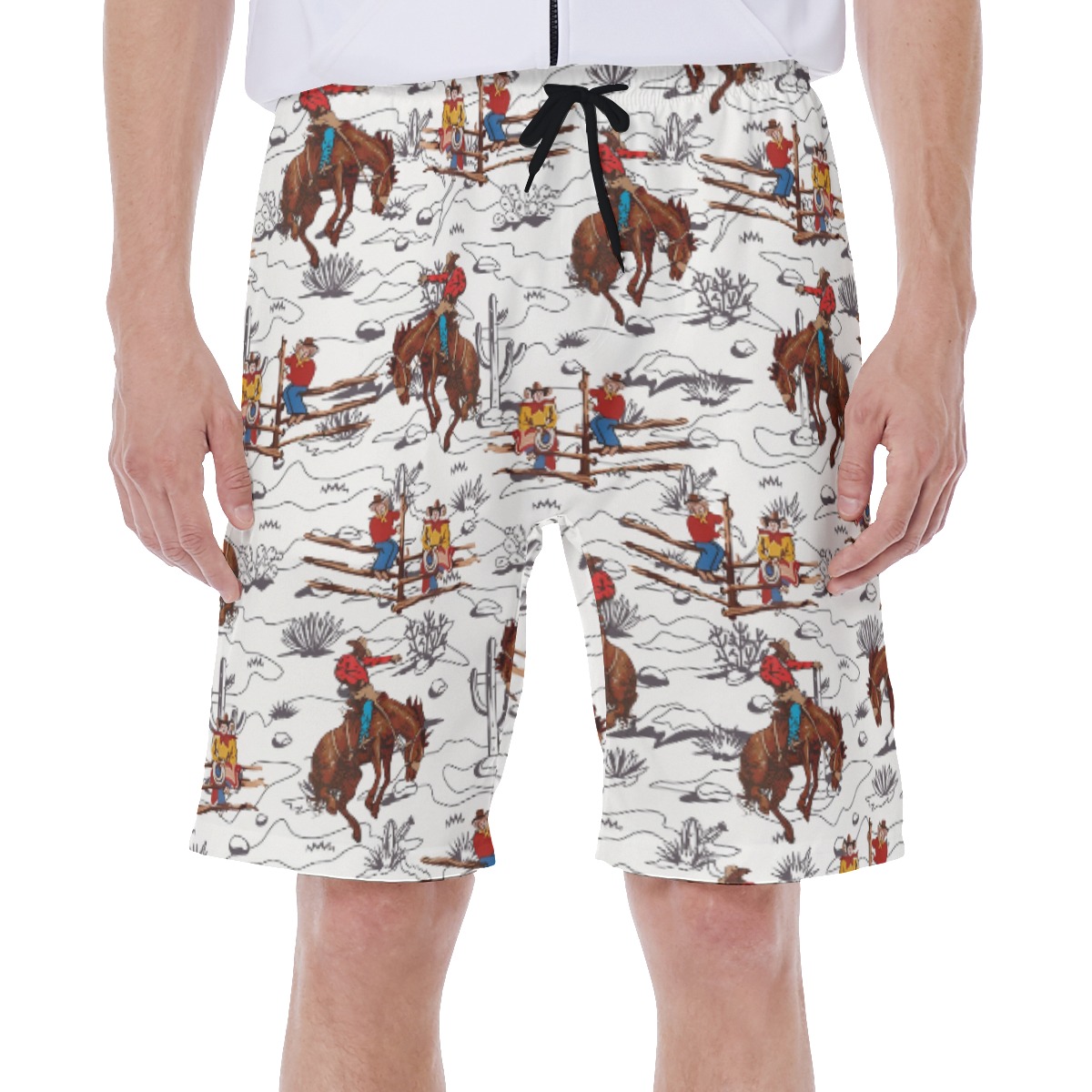 Funny Cowboy Hawaiian Swim Trunks For Men - variant image 1