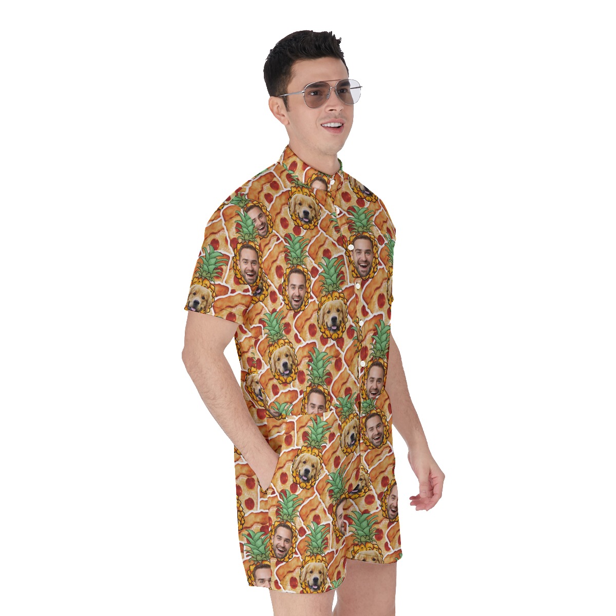 Personalized Pineapple Pizza Summer Romper For Men