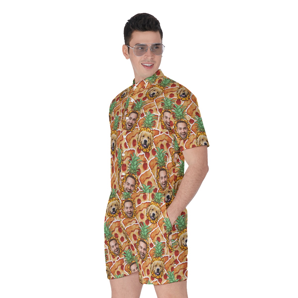 Personalized Pineapple Pizza Summer Romper For Men