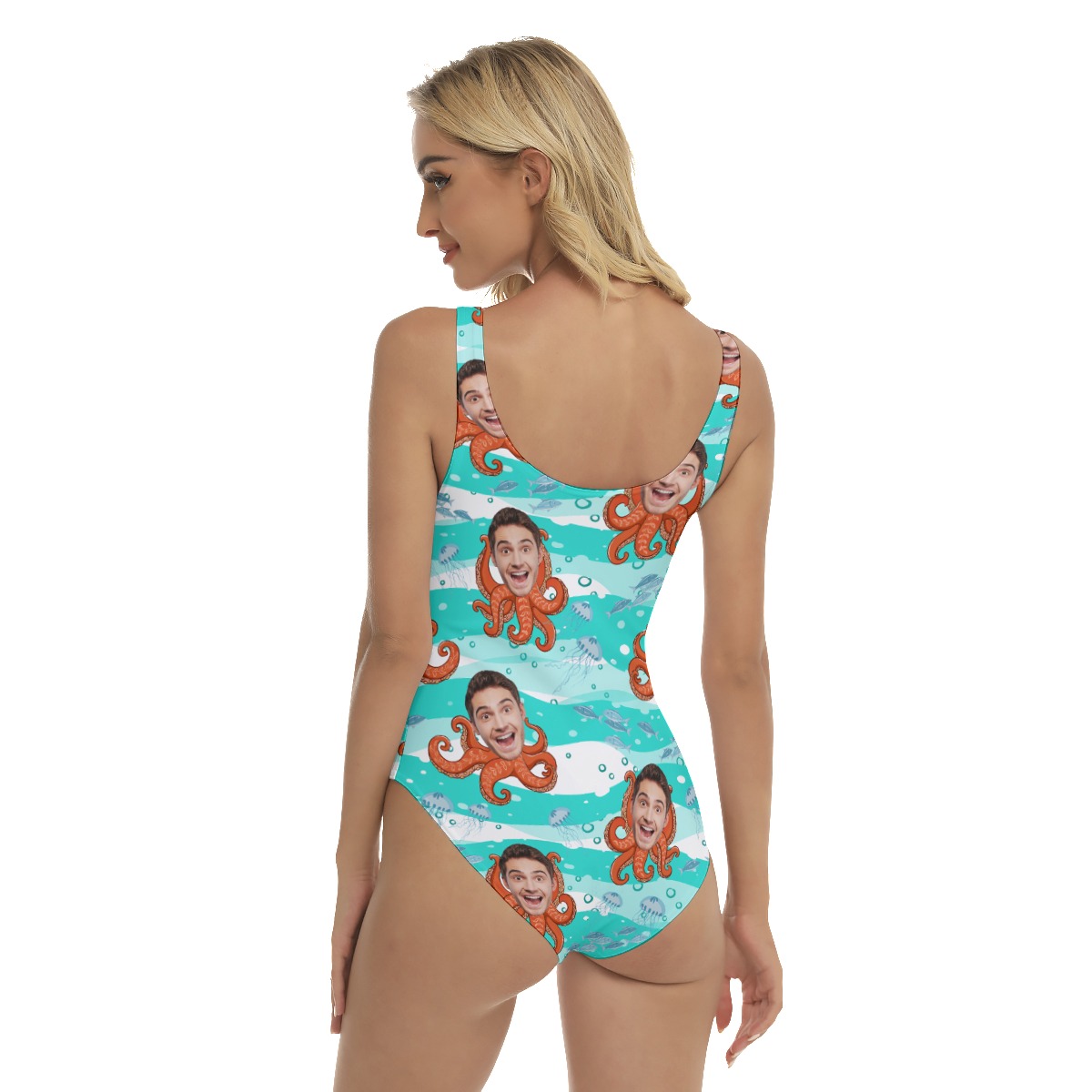 Funny Custom Face Octopus Hawaiian Swimsuit For Women