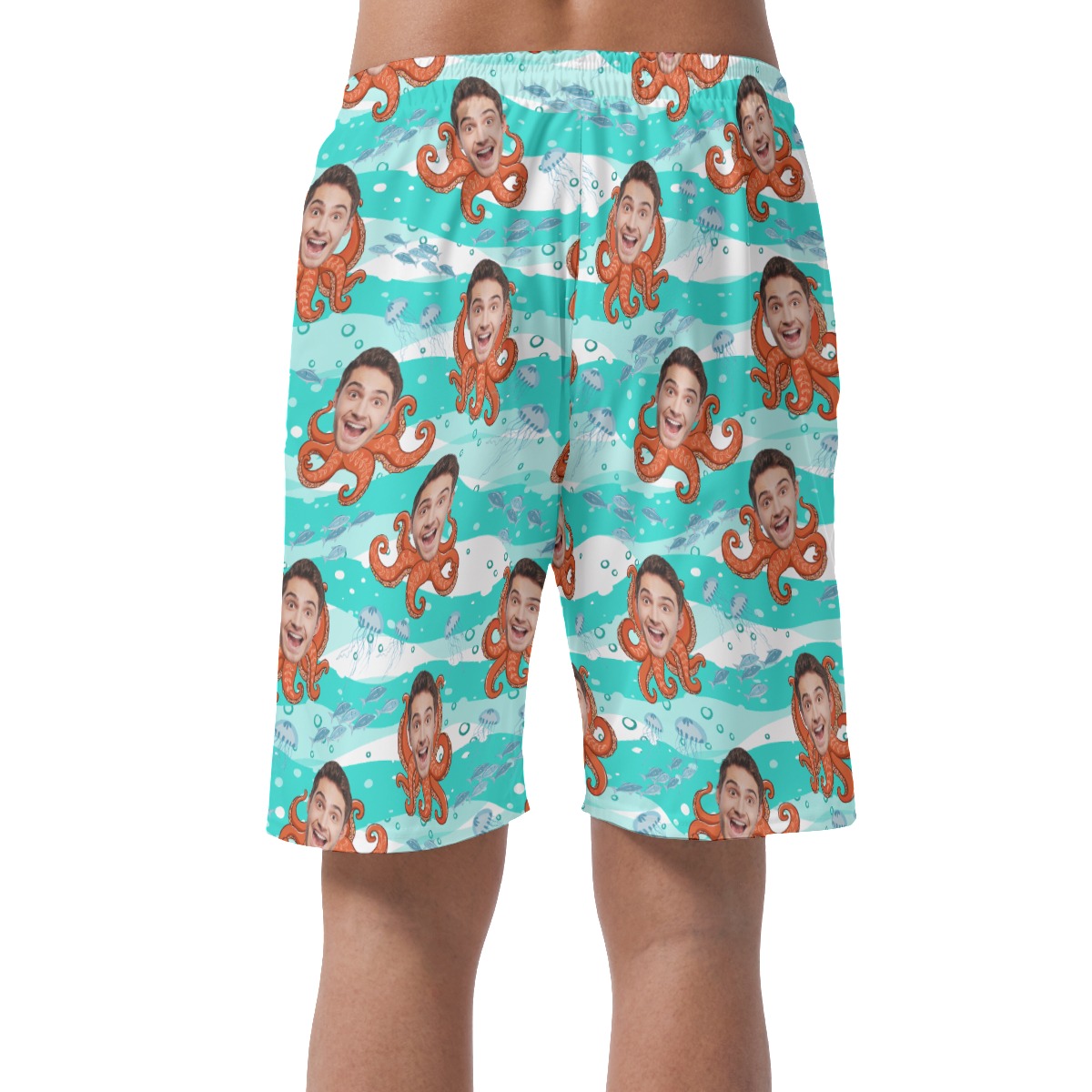 Funny Octopus Hawaiian Beach Shorts With Custom Face