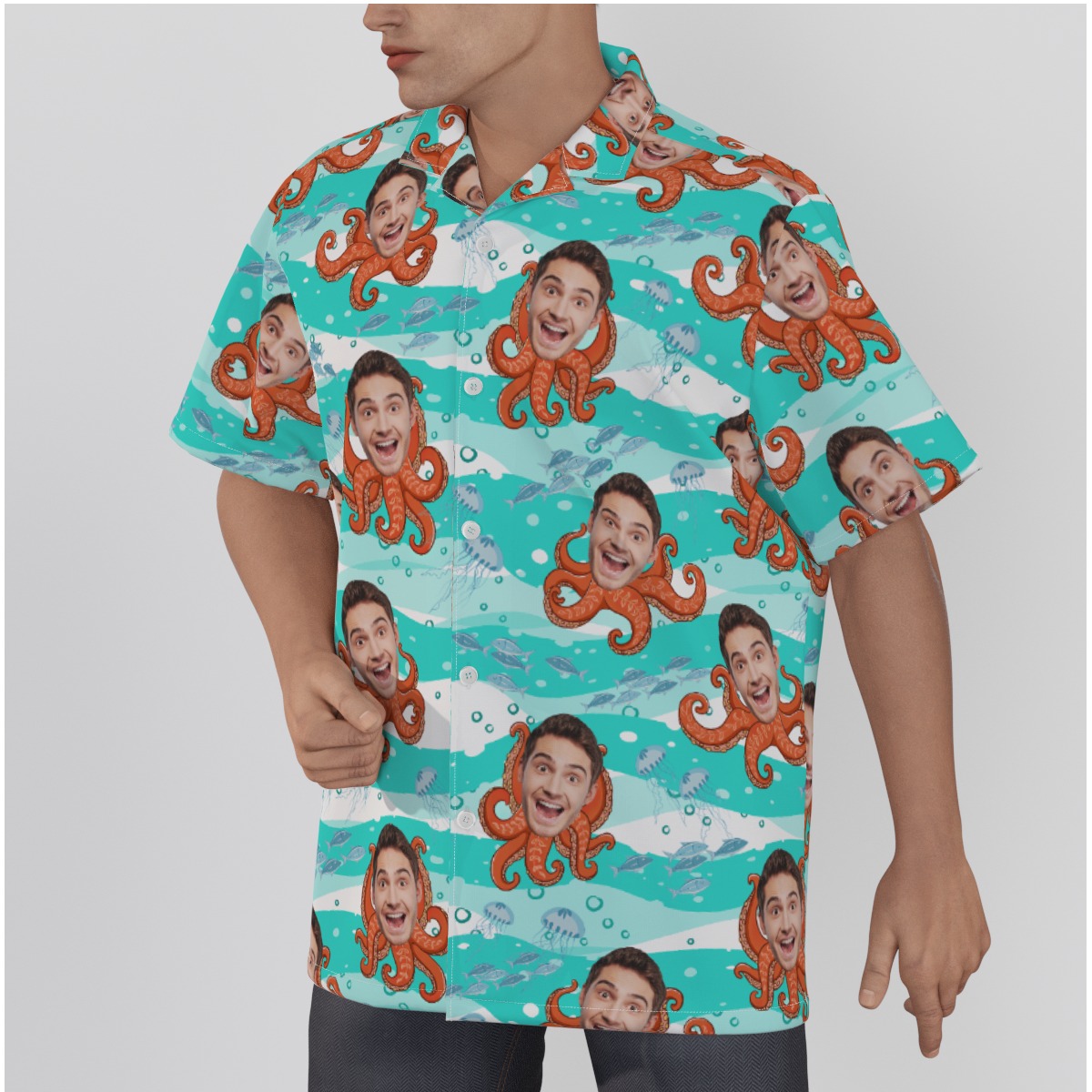 Funny Custom Face Octopus Hawaiian Shirt