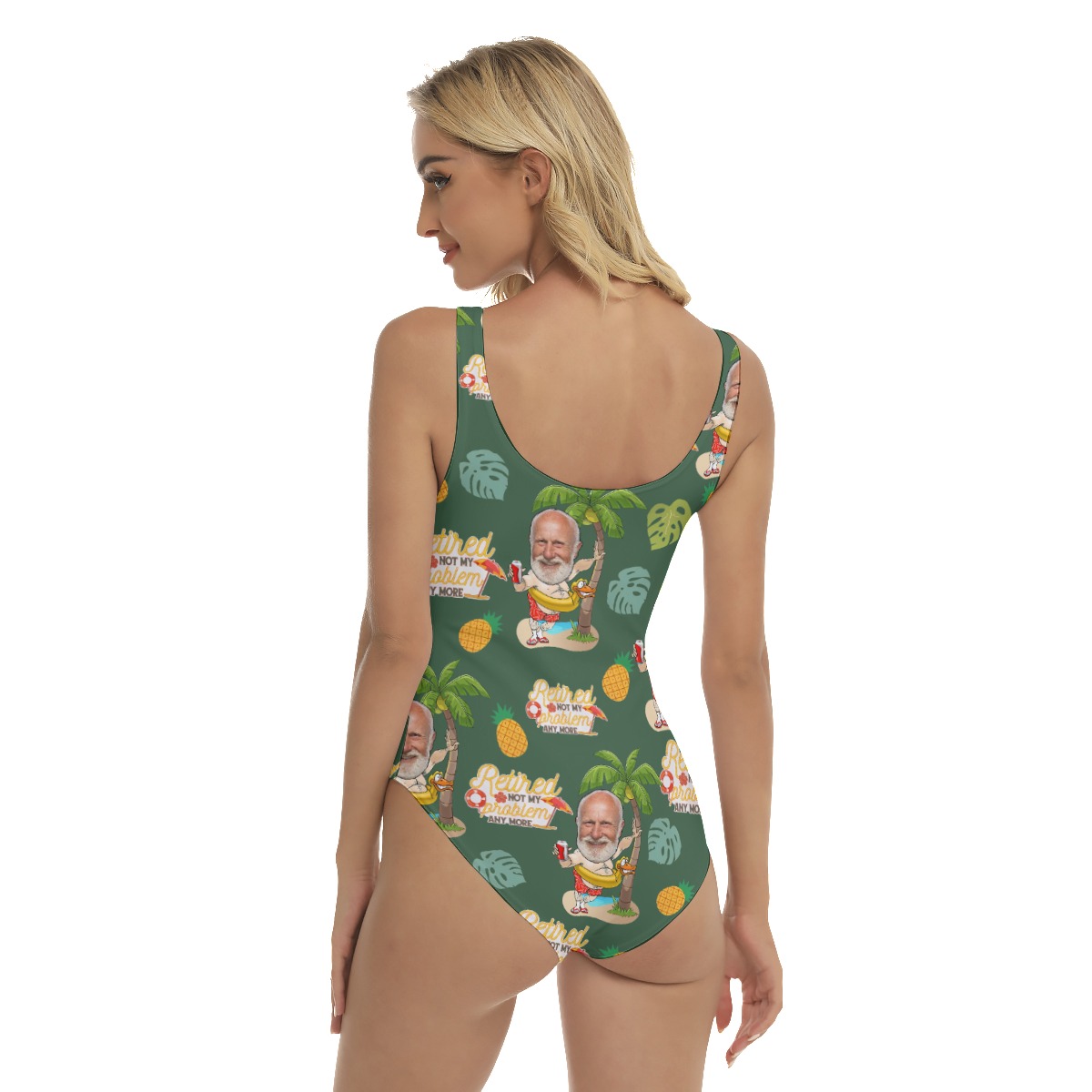 Funny Retirement Gift Ideas Custom Face Hawaiian Swimsuit For Women
