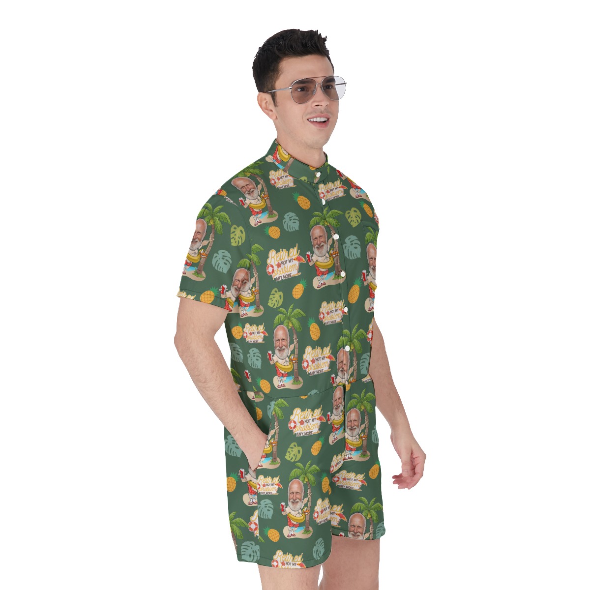 Retirement Gift Ideas Custom Face Hawaiian Romper For Men