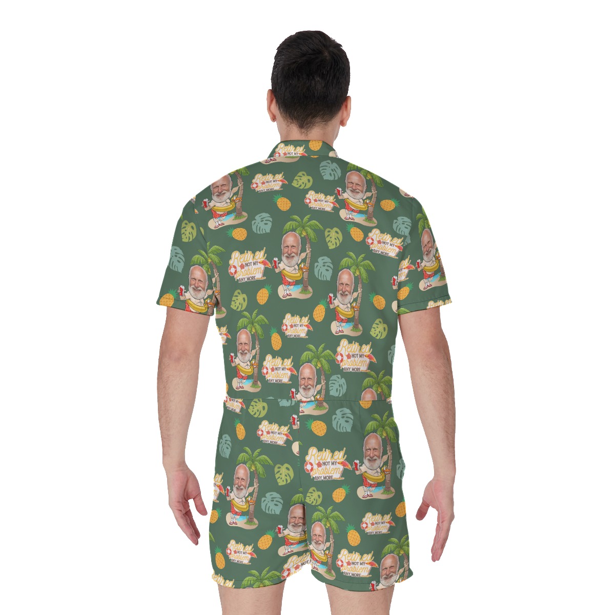 Retirement Gift Ideas Custom Face Hawaiian Romper For Men